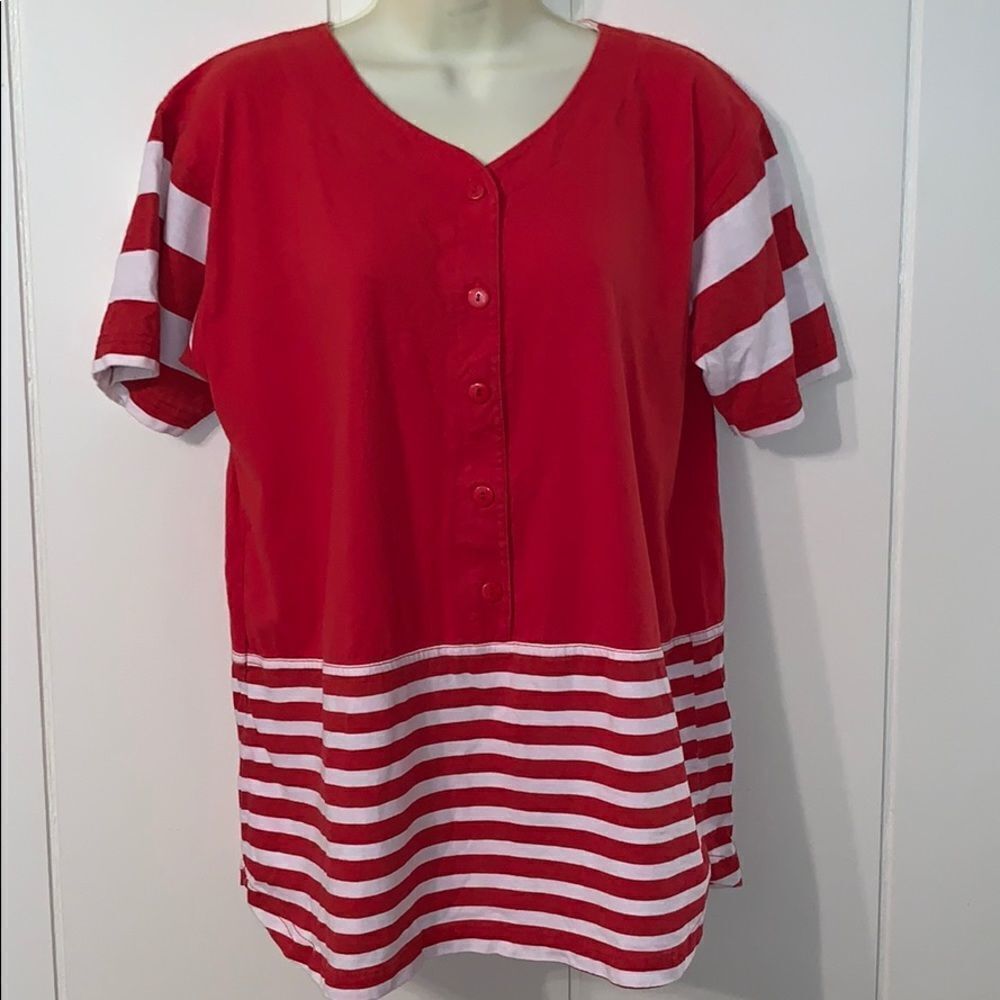 Vintage‎ 80s Onque red & white T-shirt